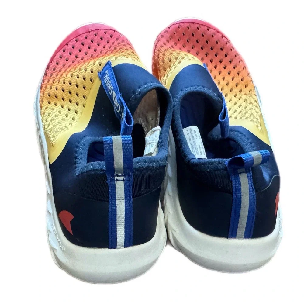 Rugged Shark Water Shoes Kids Size 2 Multicolor Excellent Sunset Mesh Slip On